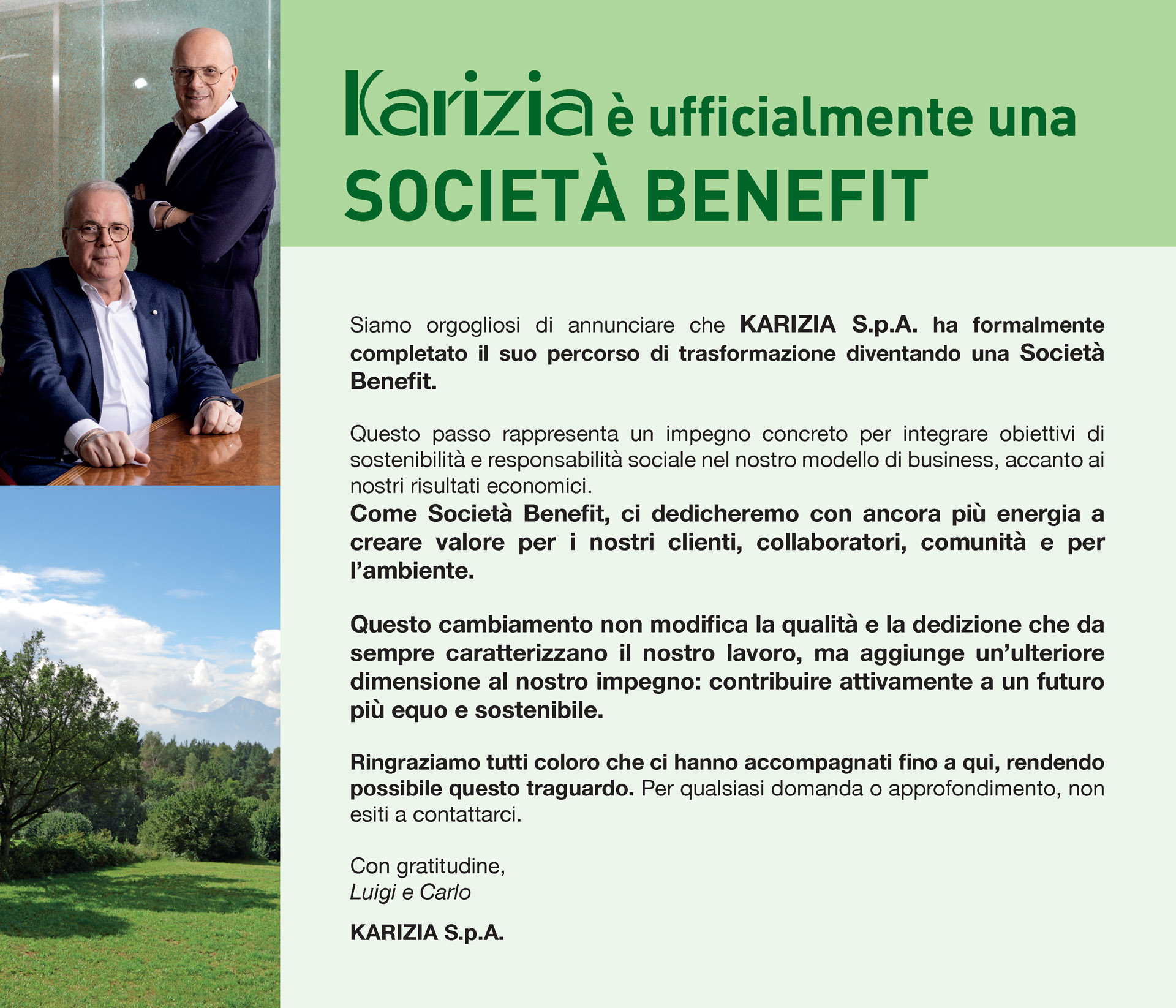 Karizia Benefit Corporation